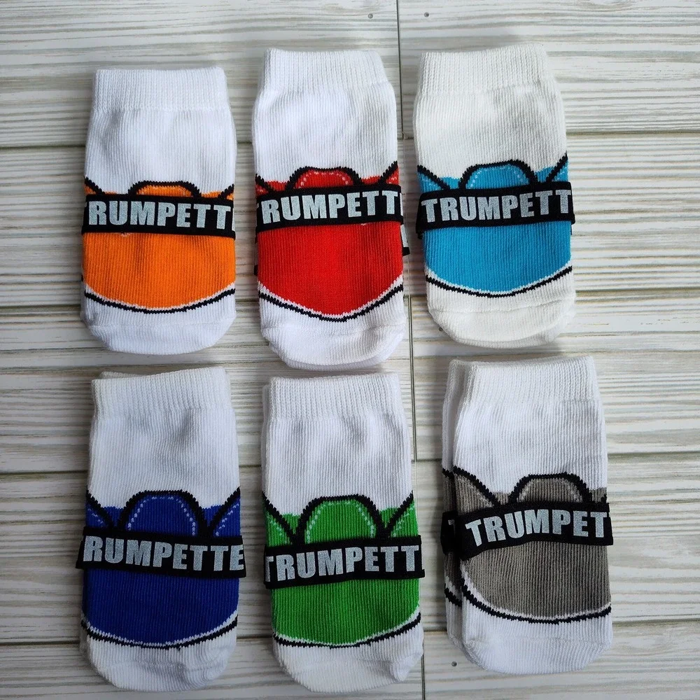 TRUMPETTE Ashton's 0-12 month Sneaker Print Baby Boy Socks‎ - 6 Pair
